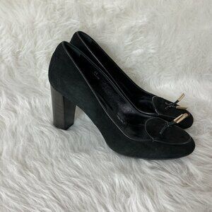 Tod's Black Suede Gold Tassel Heel Pumps Tod's Size 40 US 10